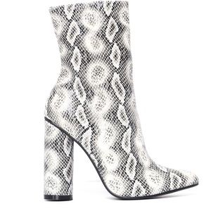 Snake print booties